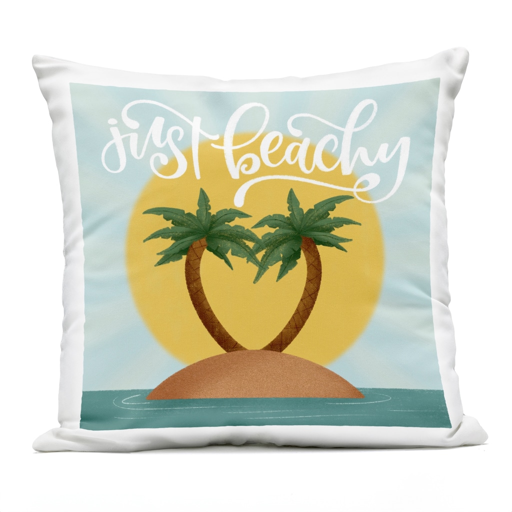Stupell Just Beachy Tropical Island Printed Outdoor Throw Pillow Design by Sarah Hickman