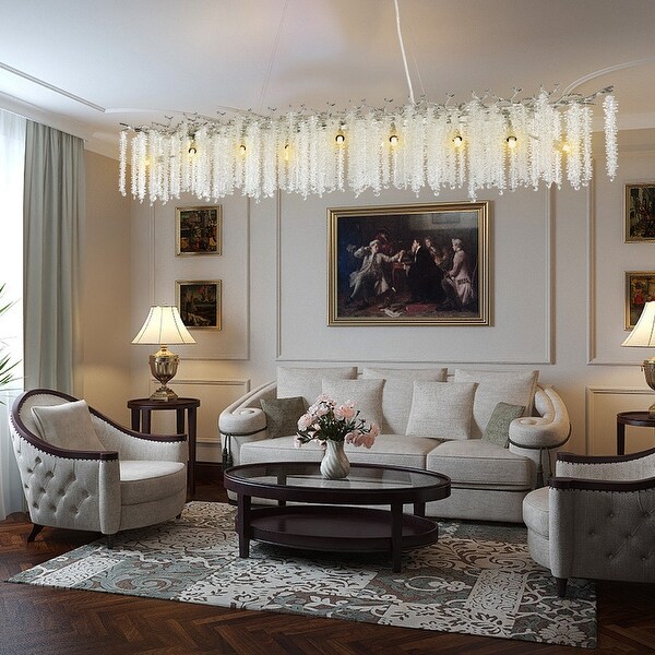 chandelier シェルフ Jacques Brass Crystal Rectangle Chandelier