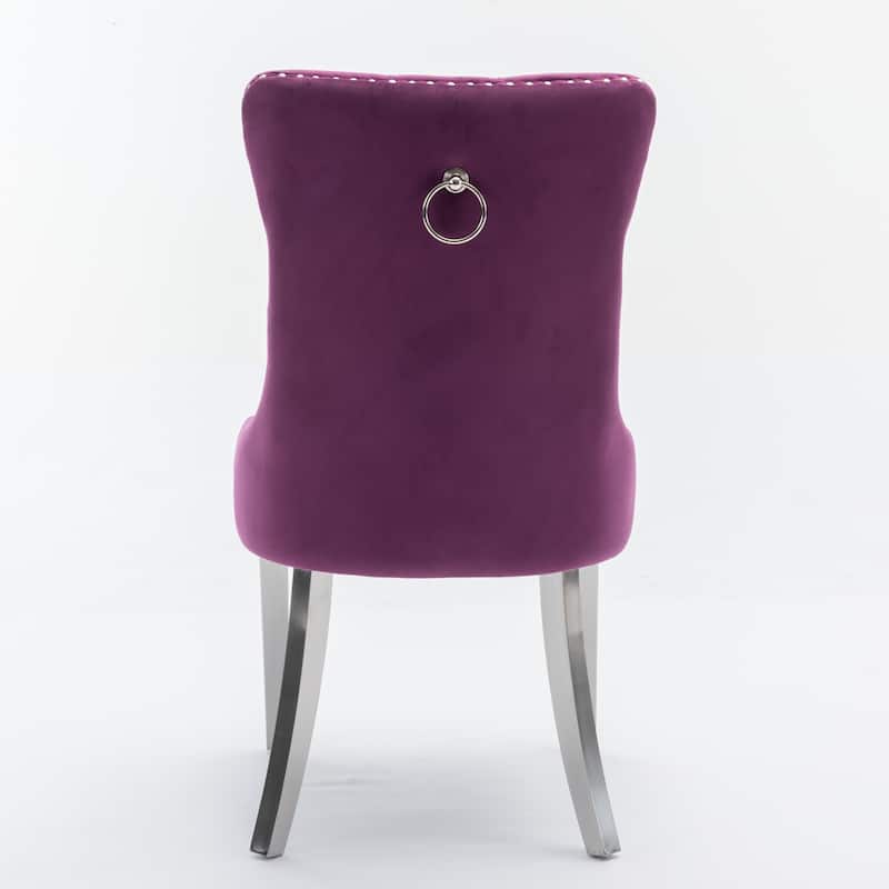 Modern, High-end Tufted Solid Wood Contemporary Velvet Upholstered Dining Chair Set of 2