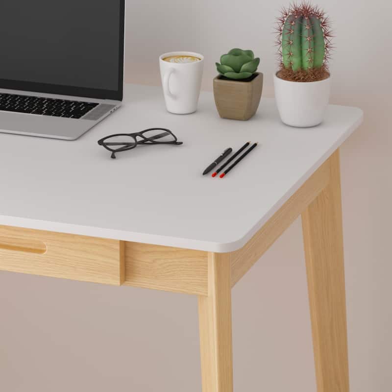 39.4"W Classic Home Office Desk, Writing Desk With Drawers