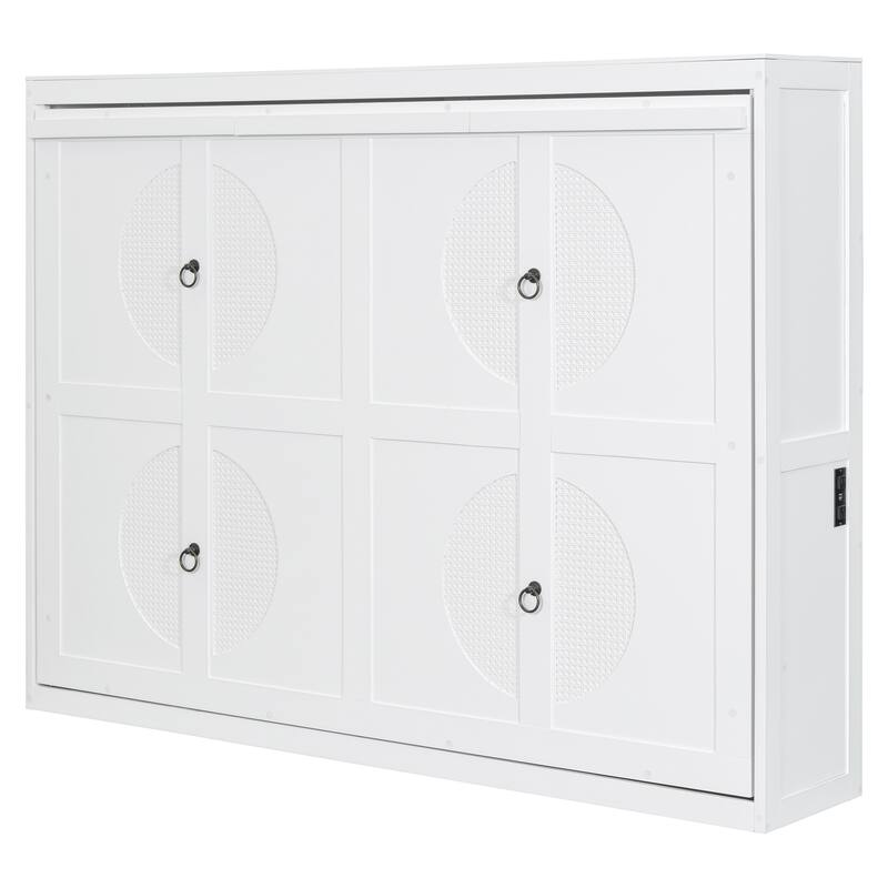 Space-Saving Full Size Wall Bed with Foldable Cabinet - Comfortable, Easy to Use
