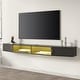 preview thumbnail 1 of 11, FITUEYES Floating Wall Mounted TV Console Storage Shelf Modern TV Stand Media Console, Walnut DS211802WW - 70''