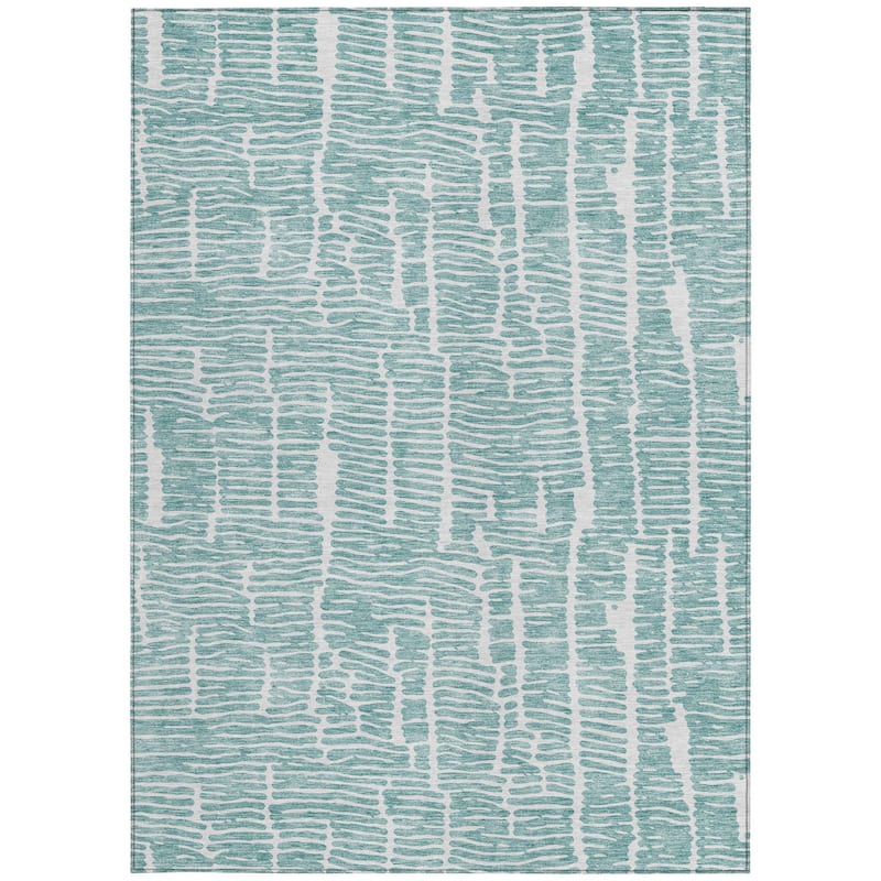 HomeRoots Abstract Transitional Rectangle Outdoor Rug