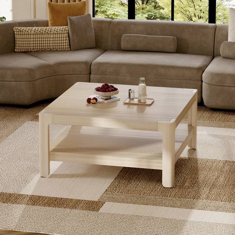 Christopher Knight Home - Modern Farmhouse Wooden Coffee Table with Soft Rounded Profile