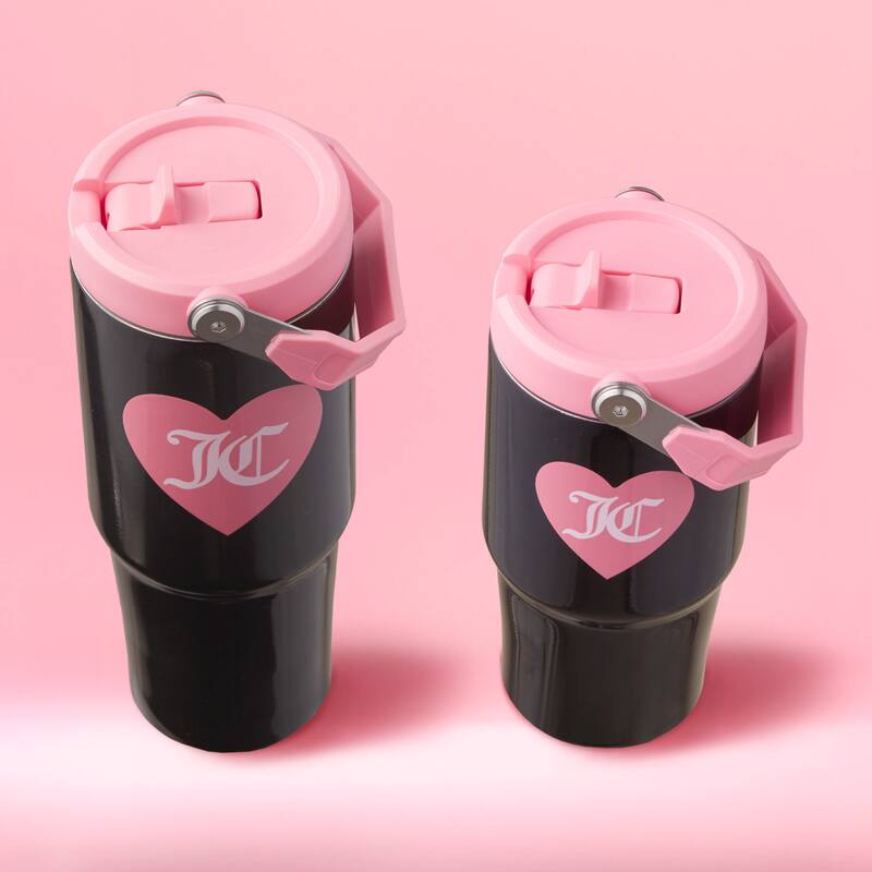 Juicy Couture Flip Flow Hydration Stainless Steel Screw Top Tumbler with Flip Straw 2-Pack