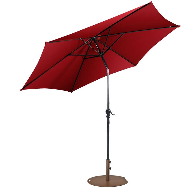 Gymax 9 Ft Patio Table Market Umbrella Yard Outdoor w/ Heavy-duty