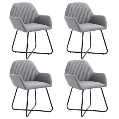 vidaXL Dining Chairs 4 pcs Light Gray Fabric