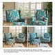 preview thumbnail 86 of 85, 2 Set Transitional Patterned Wingback Accent Chairs with NailHead