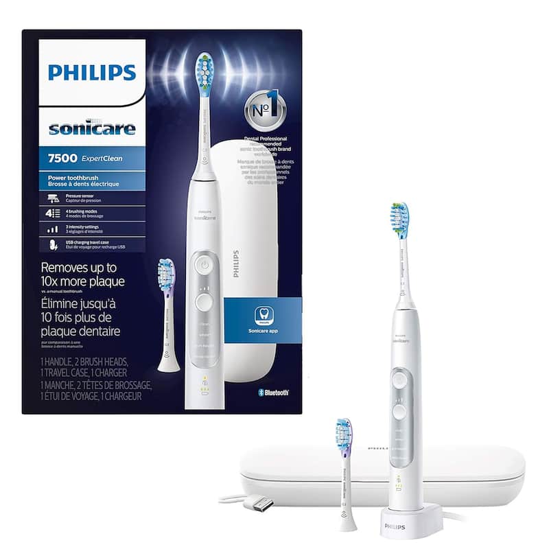 Philips Sonicare ExpertClean 7500 Rechargeable Electric Toothbrush HX9690/06 (White) and (Pink)