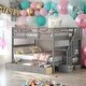 preview thumbnail 1 of 9, Modern Full Over Full Bunk Bed With Drawer,Storage and Guard Rail For Bedroom,Dorm,Kids