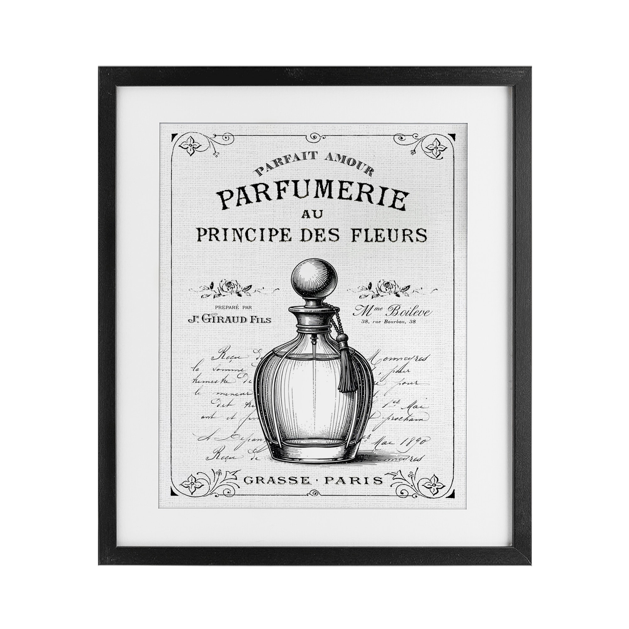 Vintage French Perfume Lettered and Lined