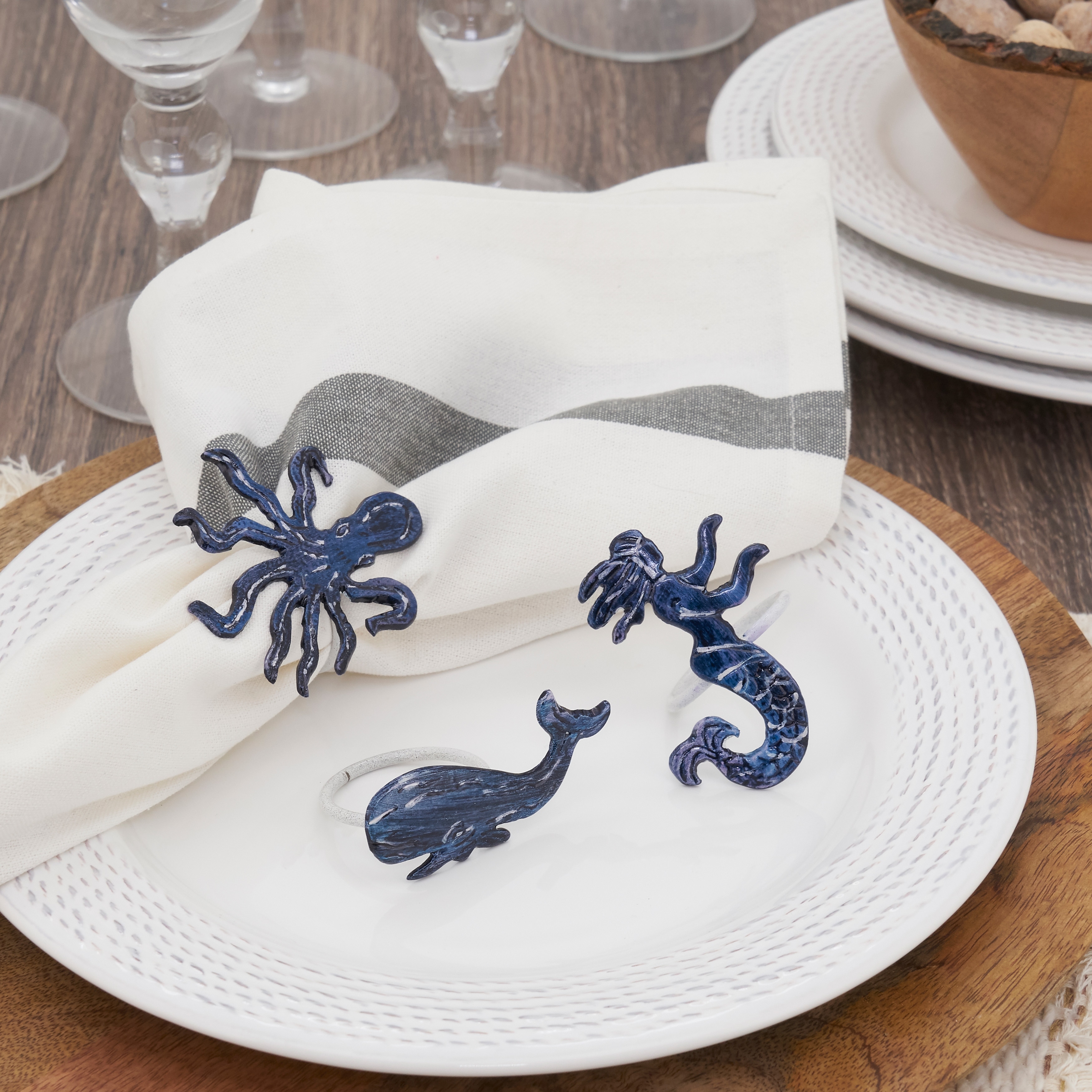 Napkin Rings with Mermaid Design Set of 4 On Sale Bed Bath