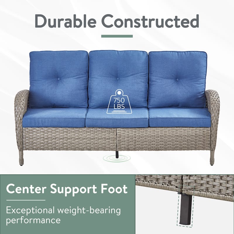 Outdoor Swivel Rocker Chairs with Sofa Table