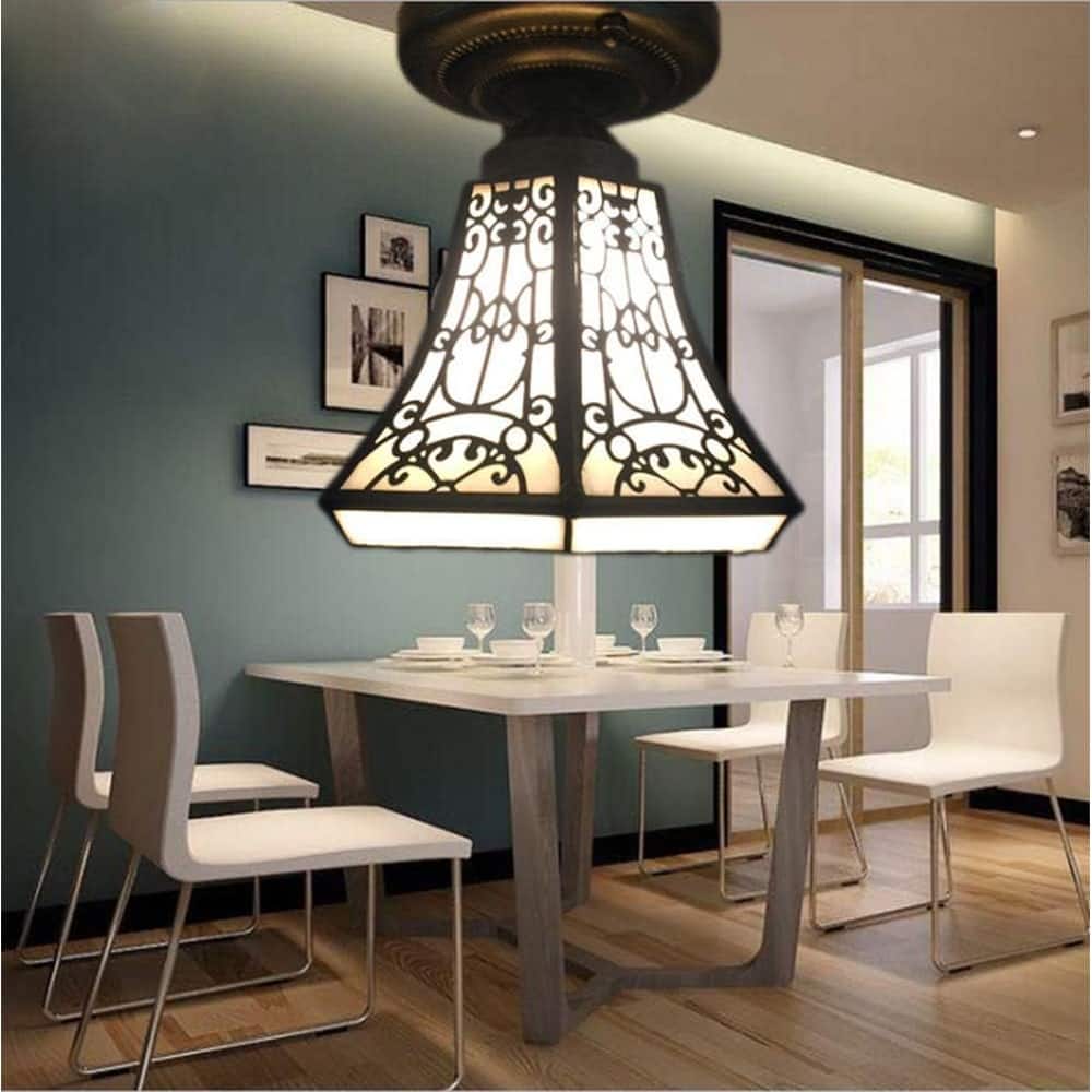 1 light ceiling light brown pendant light metal + art glass hallway light