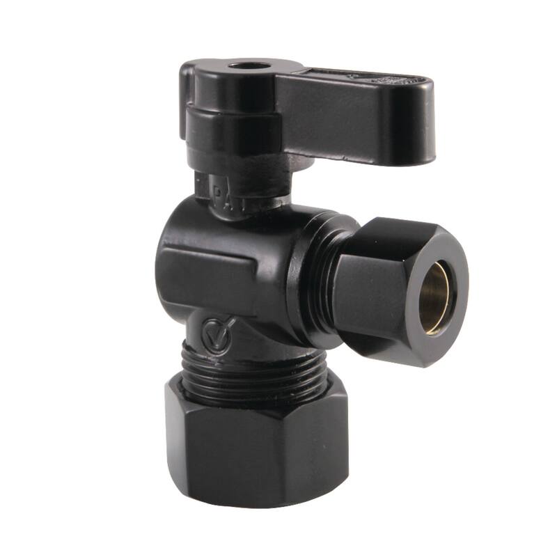 Baseline 5/8-Inch OD Comp x 3/8-Inch OD Comp Angle Stop Valve - Oil Rubbed Bronze