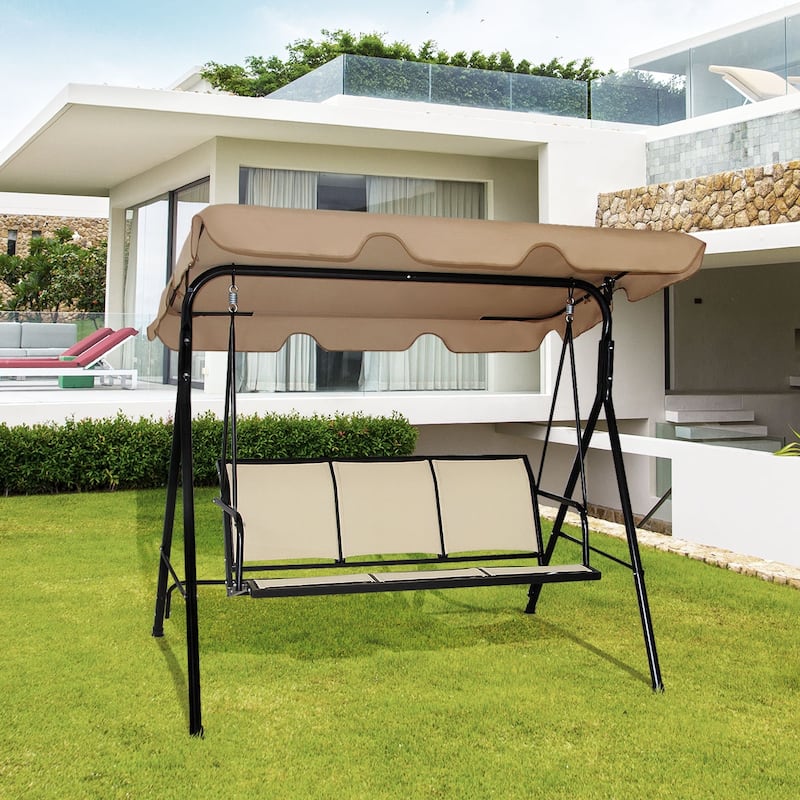 Outdoor Patio Swing Canopy Bench Chair