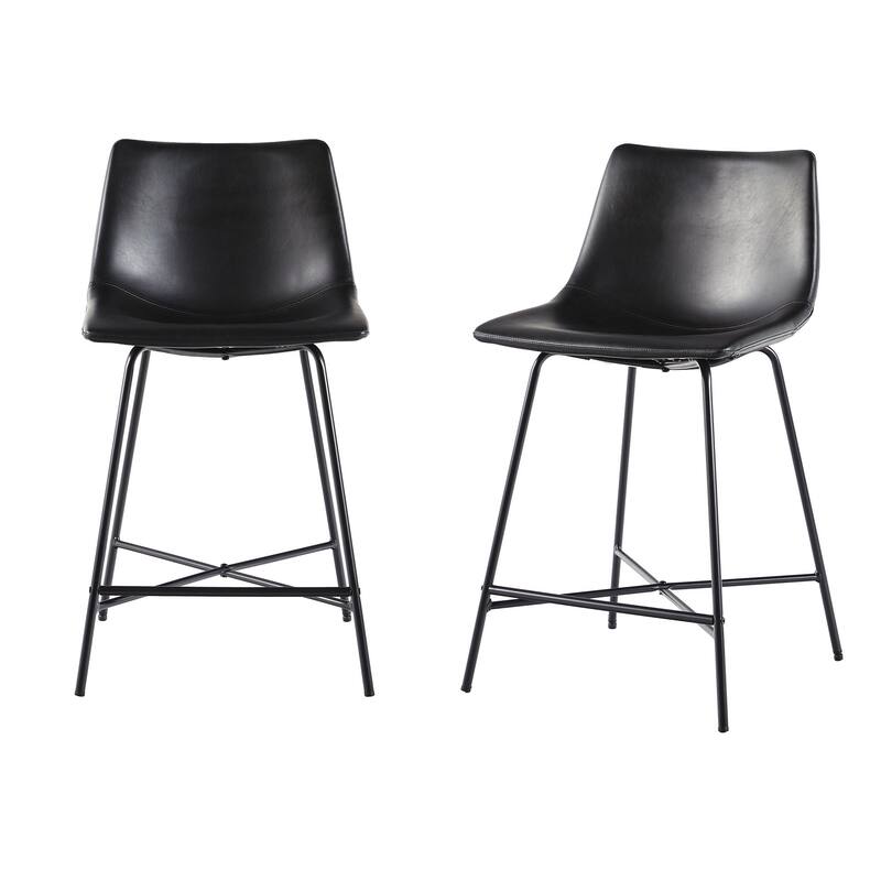 Middlebrook Designs Modern Faux Leather Counter Stool (Set of 2)
