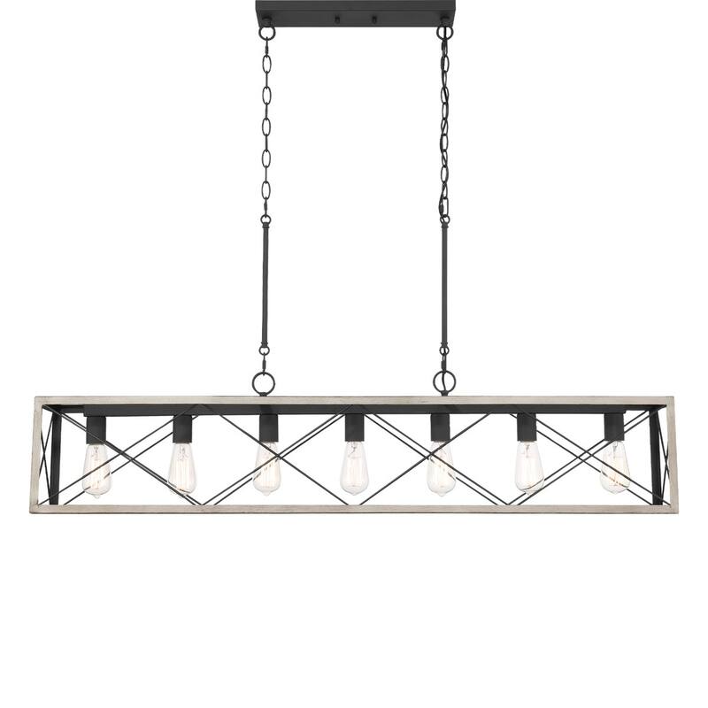 7-Light 48In Linear Modern Farmhouse Kitchen Chandelier - 48''