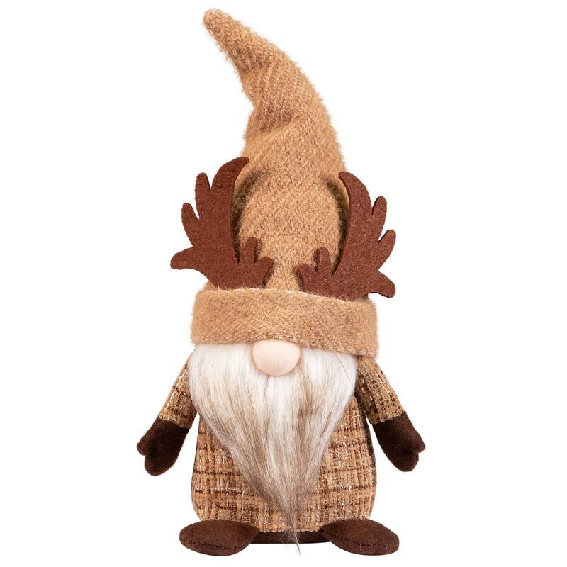 Plush Gnome with Moose Hat Fall Harvest Decoration - 11.75"