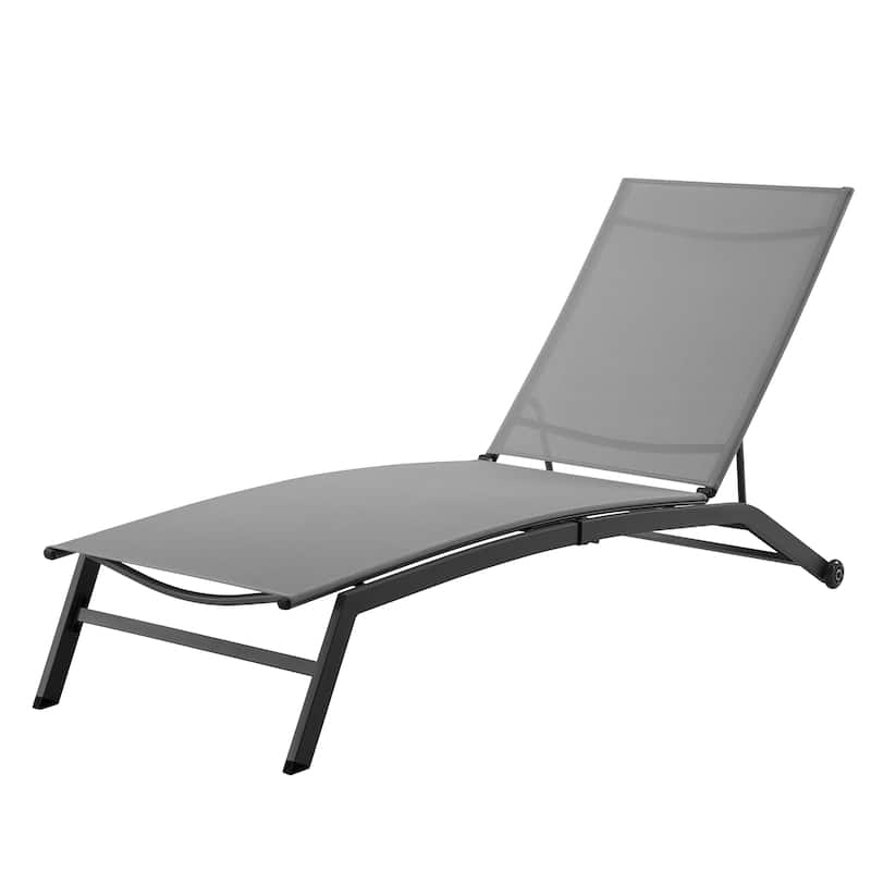 Corvus Antonio Outdoor Contemporary Sling-Fabric Adjustable Chaise Lounge