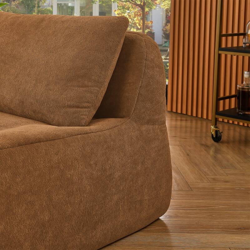 Ergonomic Bean Bag Lounge Chair Lazy Sofa with Ottoman and Lumbar Pillow for Living Room Bedroom