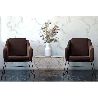 Harmony Mid-Century Modern Velvet Upholstered Accent Arm Chair with Metal Frame for Home Office Living Room & Bedroom