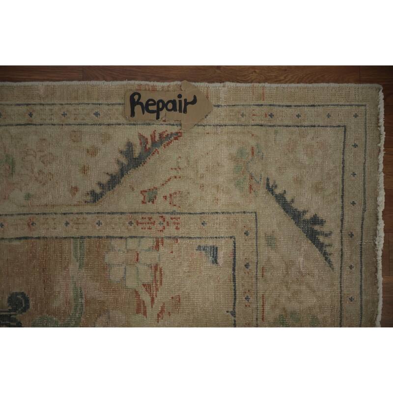 Hand Knotted Oriental 100% Wool Carpet Traditional Floral Brown Ziegler Area Rug - 9' 9'' X 6' 4''
