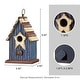 preview thumbnail 17 of 15, Glitzhome 9"H Spring Patriotic Solid Wooden Rustic Birdhouse