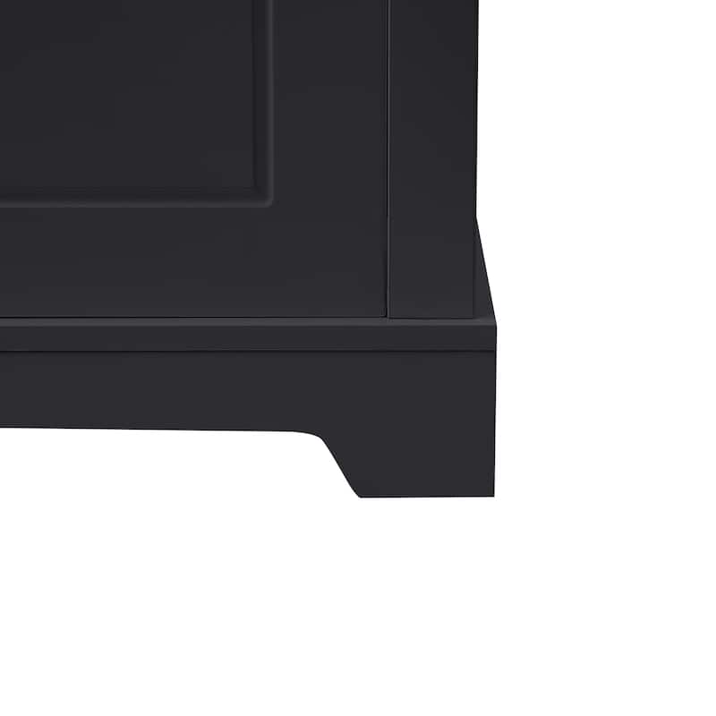 Freestanding Storage Cabinet with Adjustable Shelves and Door Shelves