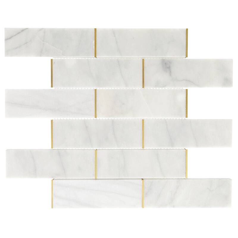 Daltile Lavaliere Natural Stone Melded Mosaic (5 Pc per Carton) (4.65 Sqft per Carton) - Alluring White