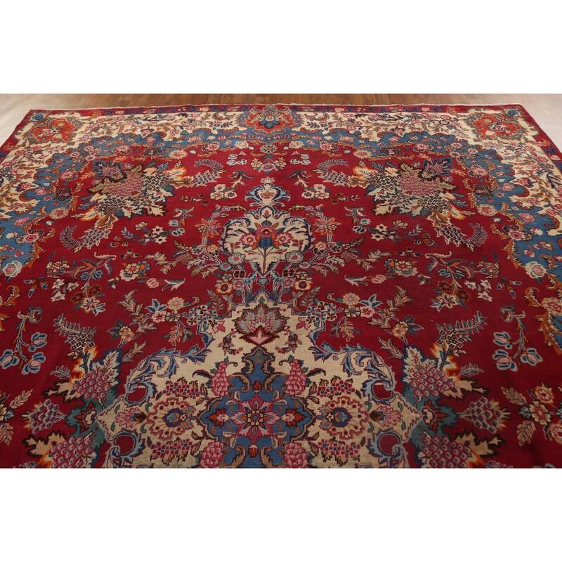 Floral Kashmar Persian Antique Area Rug Handmade Wool Carpet - 10'3"x 12'10"
