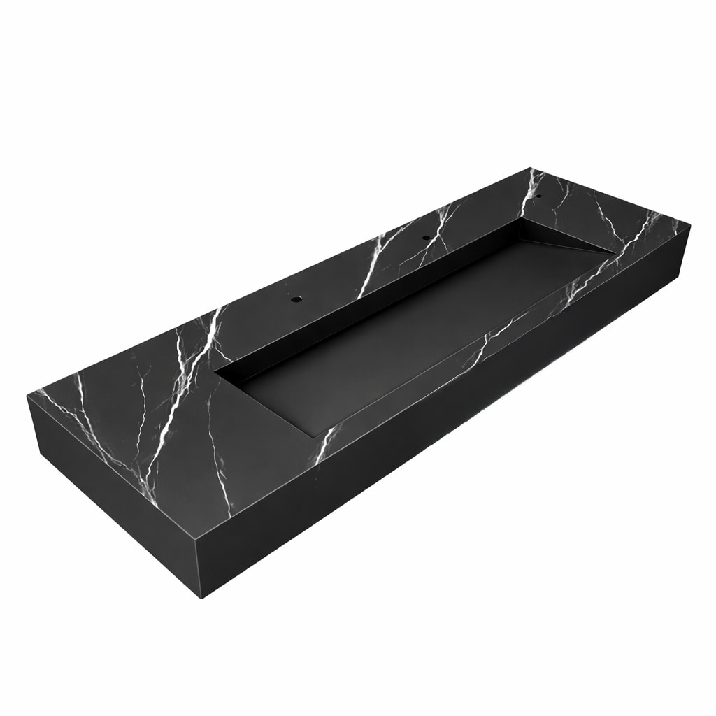 Pyramid Solid Surface Wall-Mounted Bathroom Sink