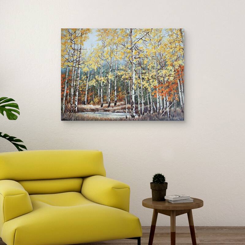 New Aspen Grove by Carol J Rupp Canvas Art Print