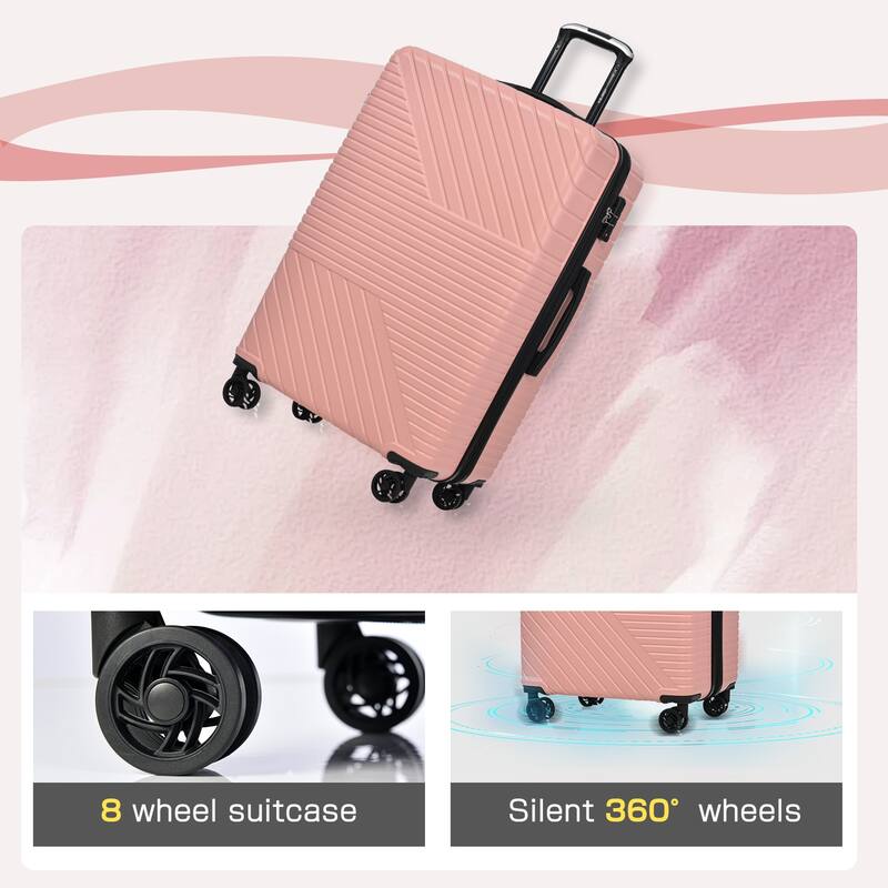 3 Piece Hardshell Luggage Spinner 8 Wheels Suitcase Sets (20"24"28")