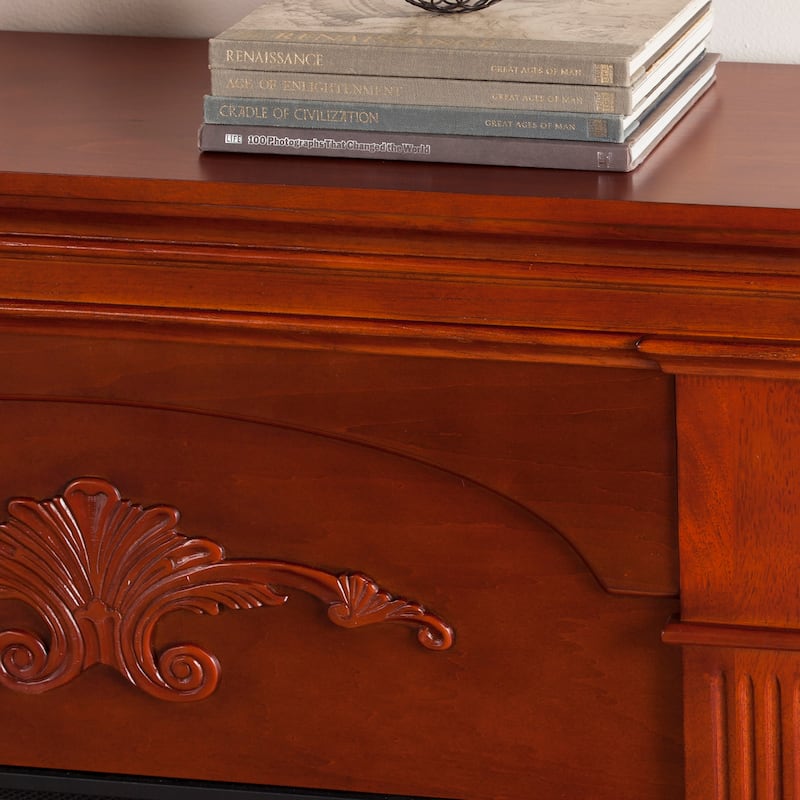 SEI Furniture Taber Mahogany Electric Fireplace