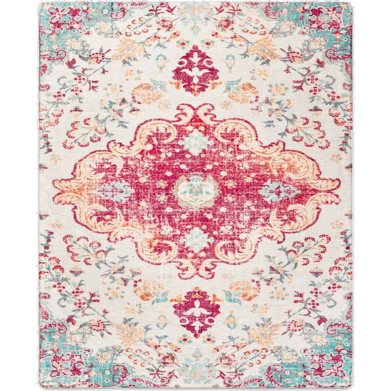HomeRoots Medallion Traditional Rectangle Area Rug