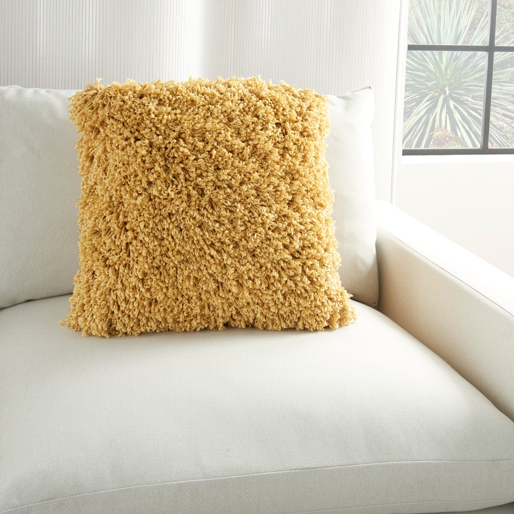 Yellow shag best sale pillow