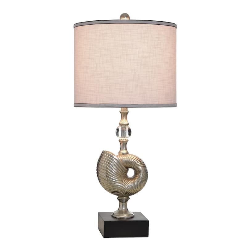 StyleCraft Poly Table Lamp - Samobor Silver - White Shade