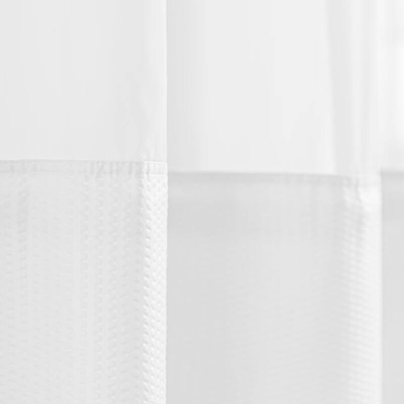 No Hook Embossed Shower Curtain with Snap-in Liner