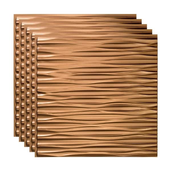 Fasade Dunes Horizontal Decorative Vinyl 2ft X 2ft Glue Up Ceiling Tile In Oil Rubbed Bronze 5 Pack Overstock 32192249