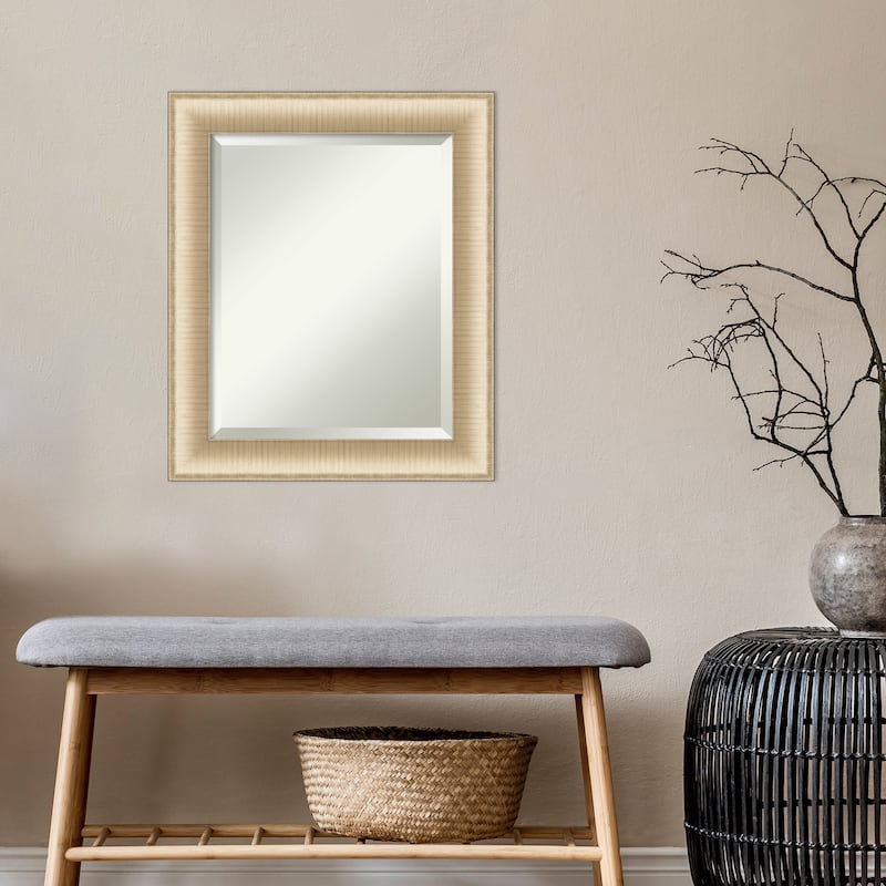 Beveled Wall Mirror - Elegant Brushed Bronze Frame