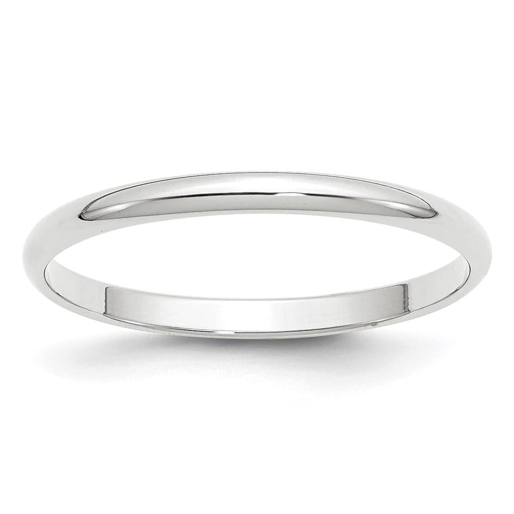 Amanda Rose Collection Solid 14K White Gold 2mm Classic Wedding Band