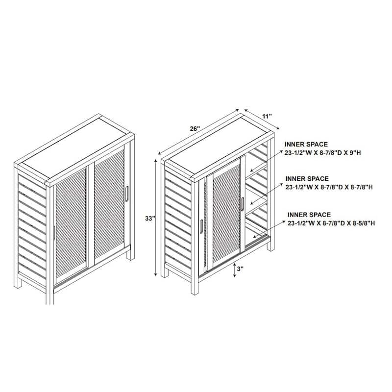 Bracken Bamboo Two Door Floor Cabinet