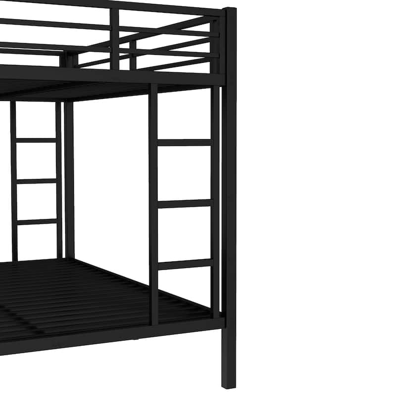 Metal Twin XL over Queen Bunk Bed for Teens and Adults with Storage