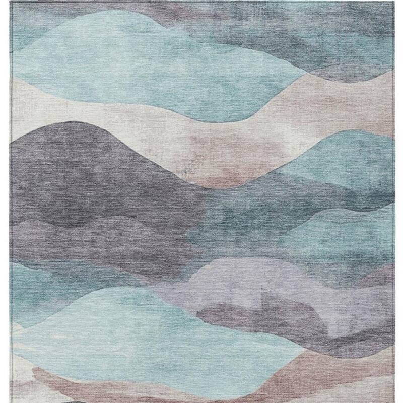 HomeRoots Abstract Transitional Rectangle Outdoor Rug