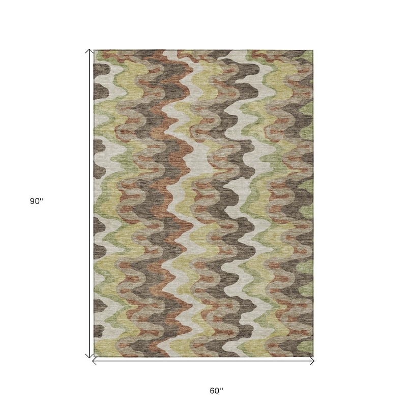 HomeRoots Abstract Transitional Rectangle Outdoor Rug