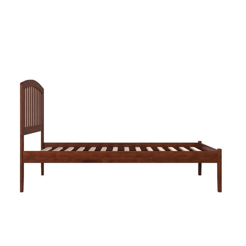 Platform Bed - Sleek Bowed Design & Sturdy Slats for Bedroom
