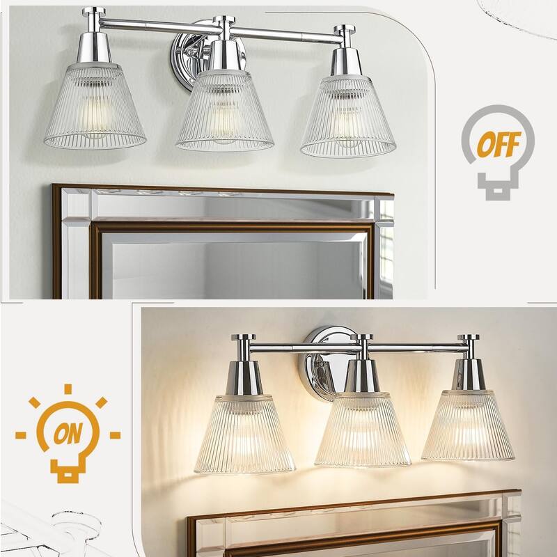 3-Light 22" Farmhouse Bathroom Vanity Light