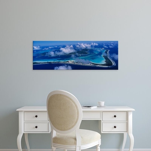Easy Art Prints Panoramic Images's 'Aerial View Of An Island, Bora Bora, French Polynesia' Premium Canvas Art