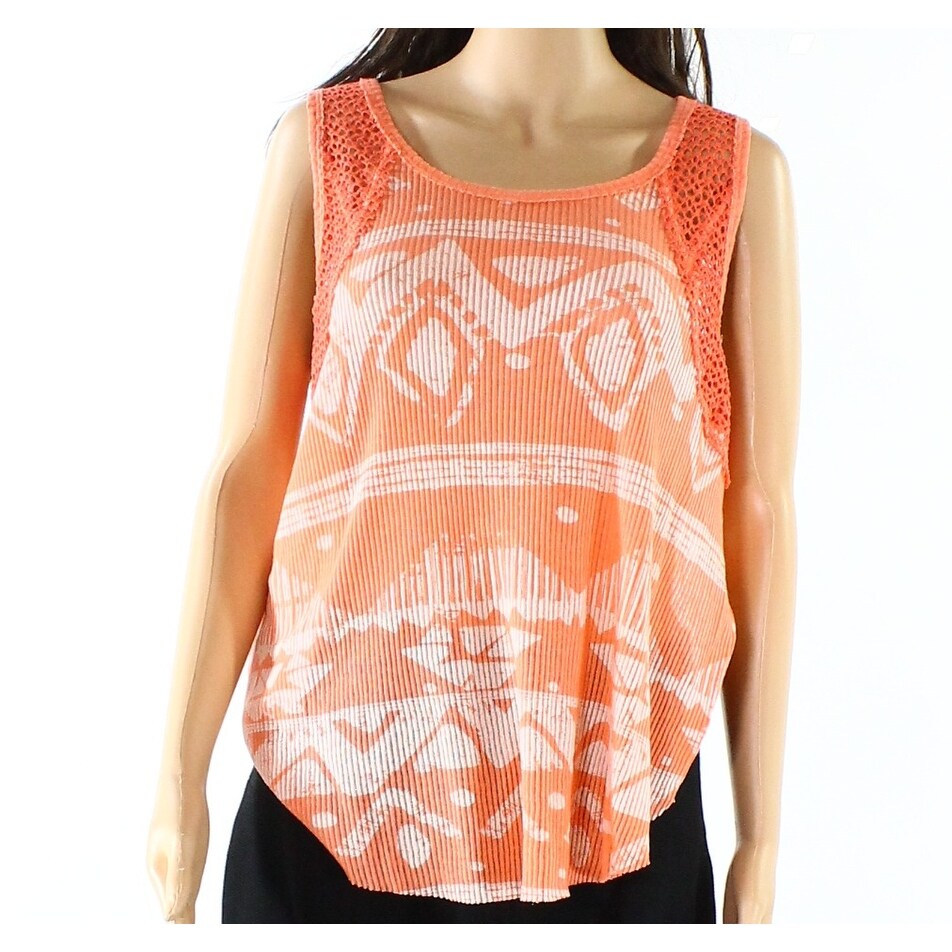 Shop Free People New Pink Womens Size Medium M Crochet Ribbed Tank Top Free Shipping On Orders Over 45 Overstock 19486253